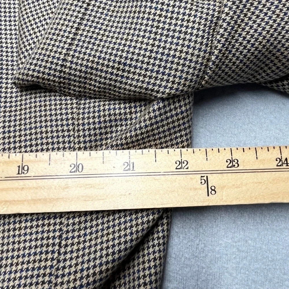 Hart Schaffner Marx Men Brown Navy Houndstooth Blazer Sport Coat Made in USA 42R